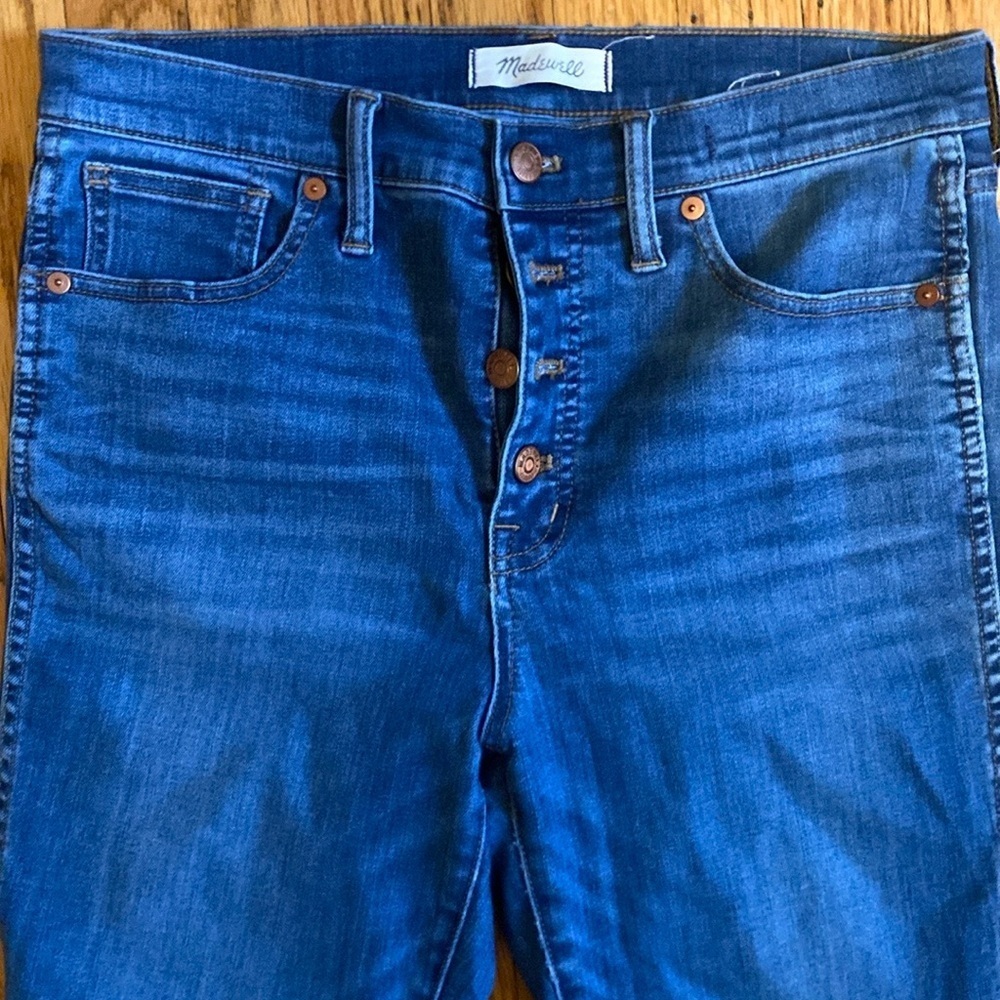 Madewell Blue Ankle Cropped Jeans with Classic Fading